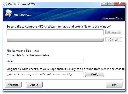 winmd5free(文件md5值校验软件)最新版 1.20 官方版 winmd5free(文件md5值校验软件)最新版 1.20 官方版