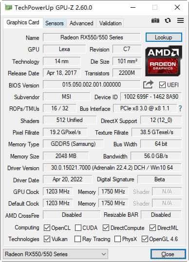 GPU-Z(显卡检测工具)v2.60.0最新版